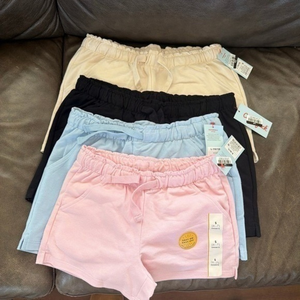 Cat and Jack Girls Shorts Set 4 Pack Elastic Waist Pull On Casual XL 14‎  NEW